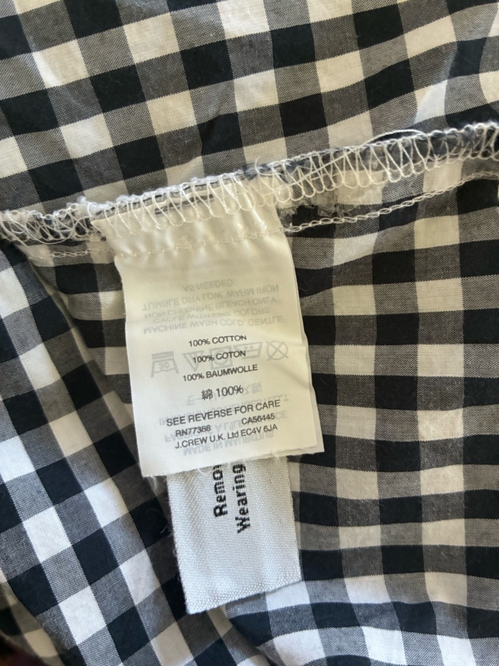 J. Crew Sz 10 Boy Navy Gingham Button Down Shirt - Picture 12 of 15